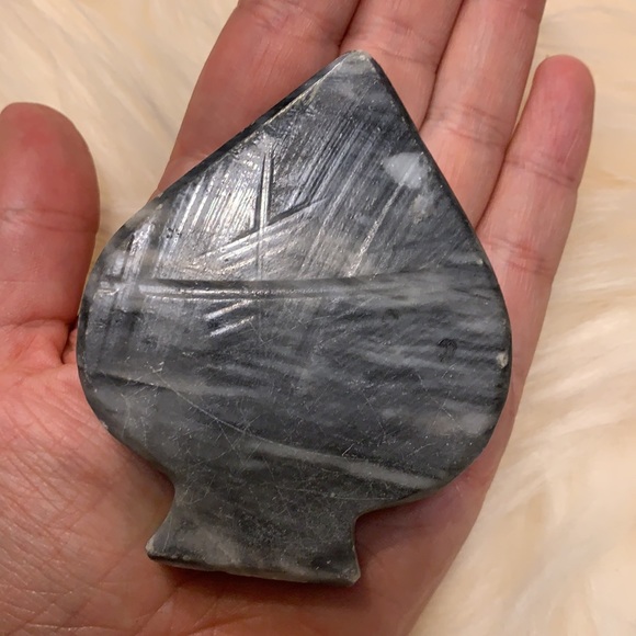 Black onyx spade vintage ashtray protective dish - Picture 2 of 5